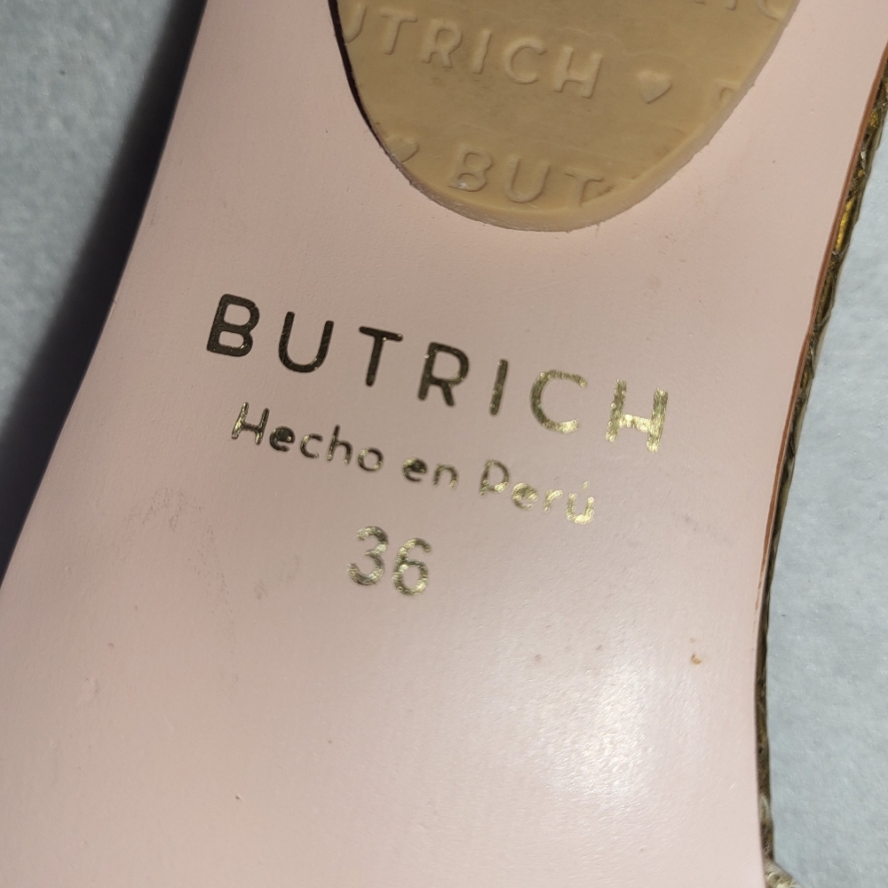 Butrich Alina Slide Flat Metallic Gold Bow Sandals Women's Size EU 36 US 5.5 - Picture 6 of 10